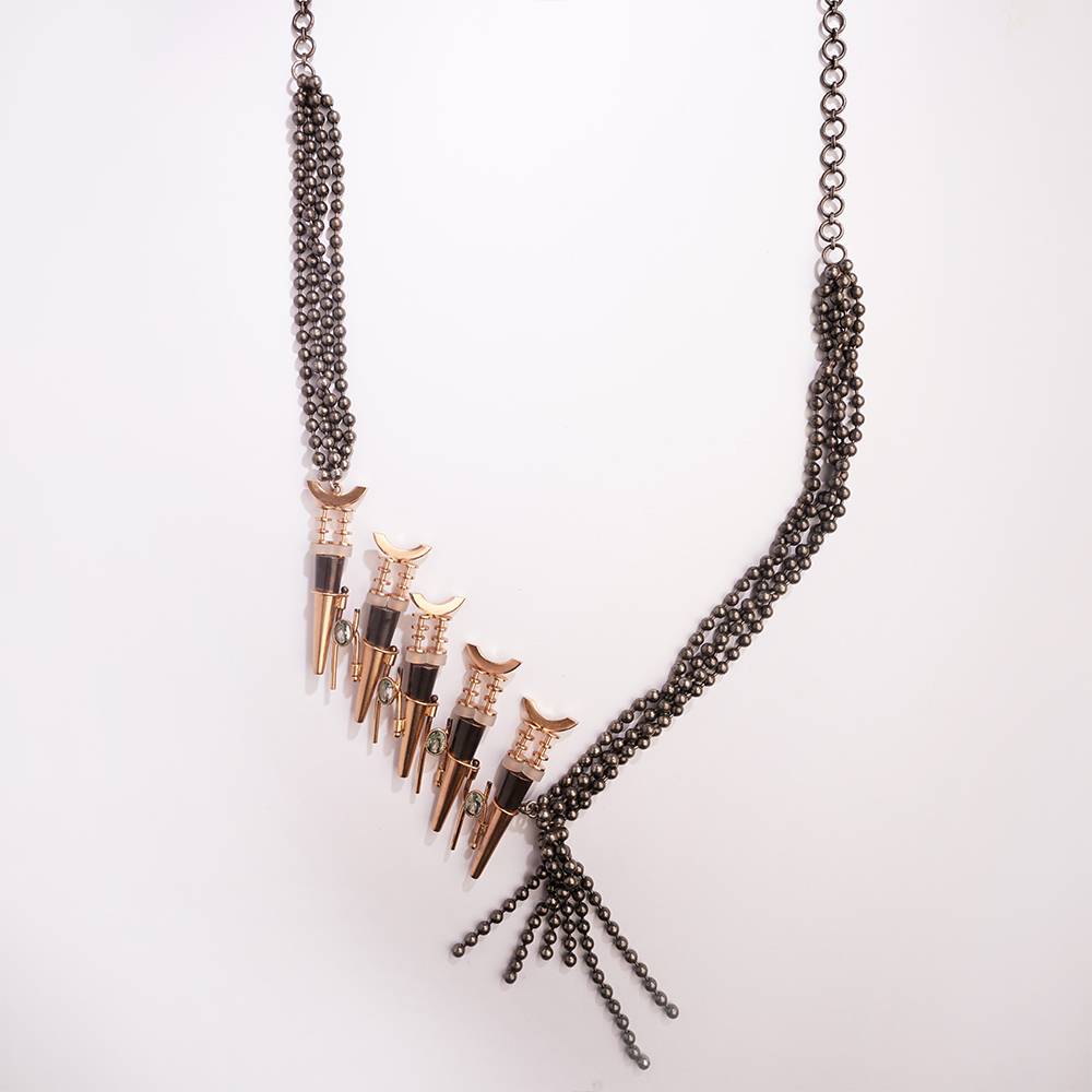 Dark Waltz Oxidized Spike Necklace : S8721