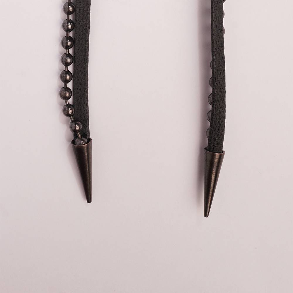 High Renaissance Black Ball Chain And Crystal Necklace : S8726