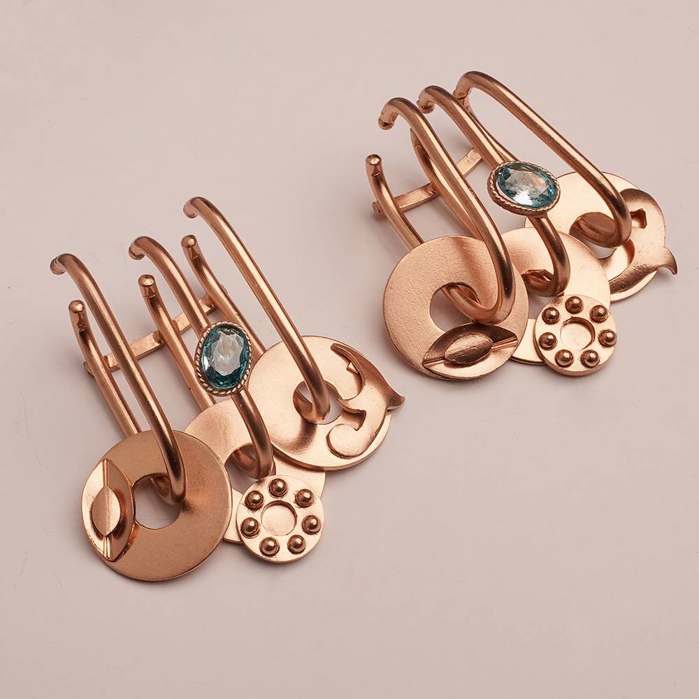Punk City Crystal Gold Ear Cuffs : S8729