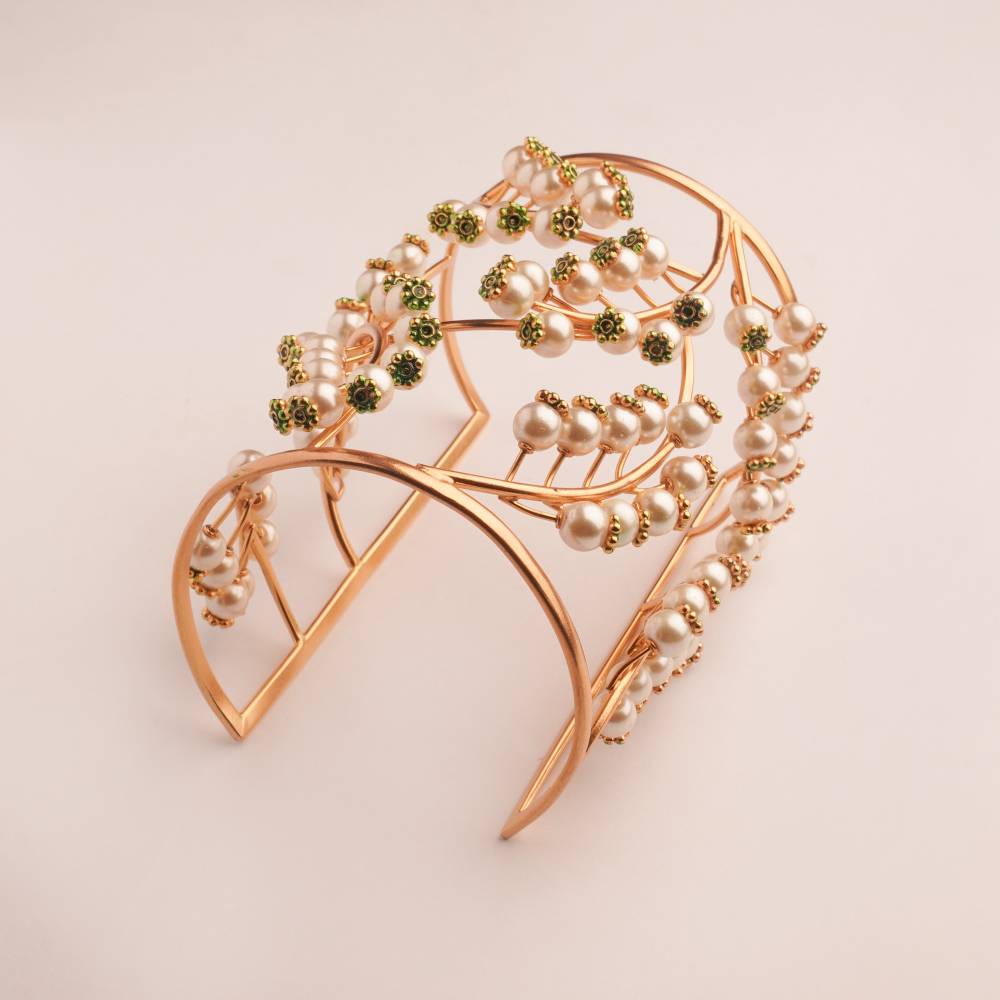 Pearl Monarch Gold Plated Cuff : S8738
