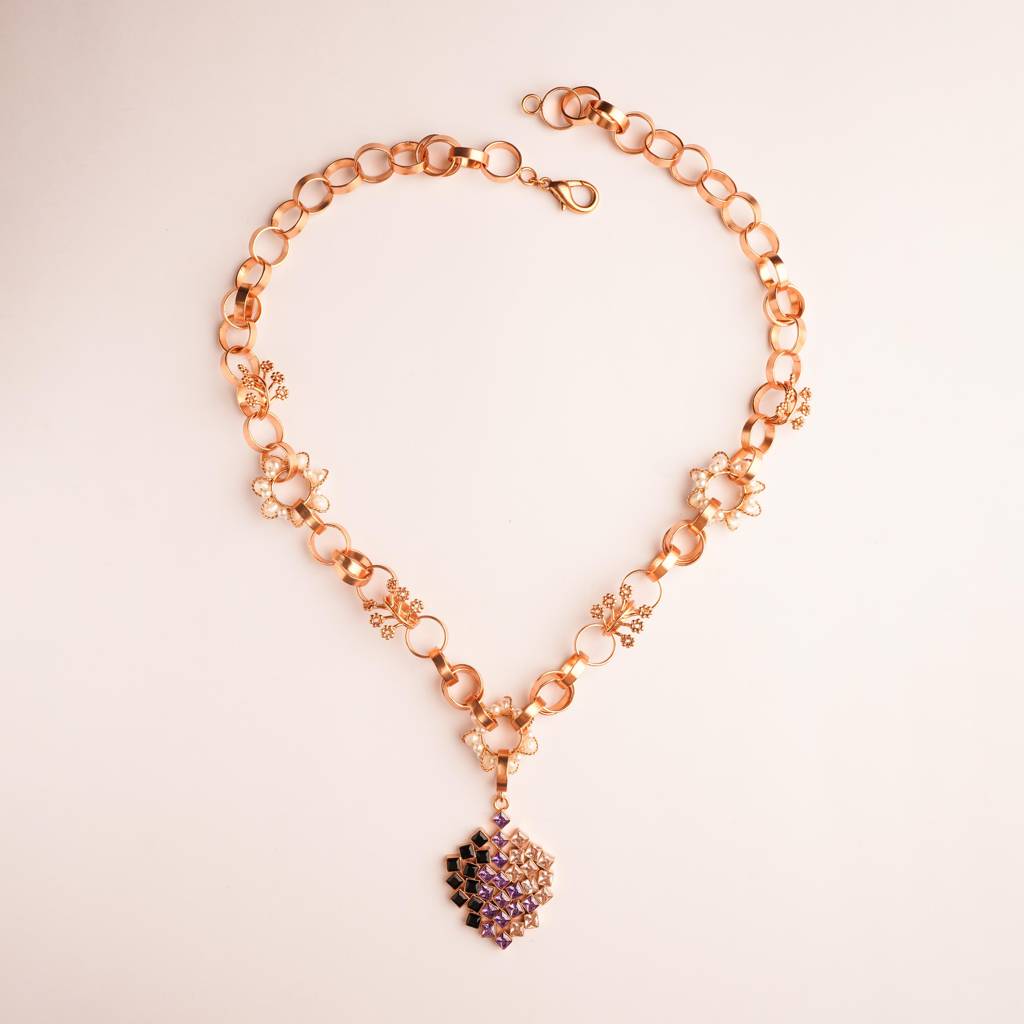 Heart Of Venus Gold Plated Link Chain Necklace : S8740