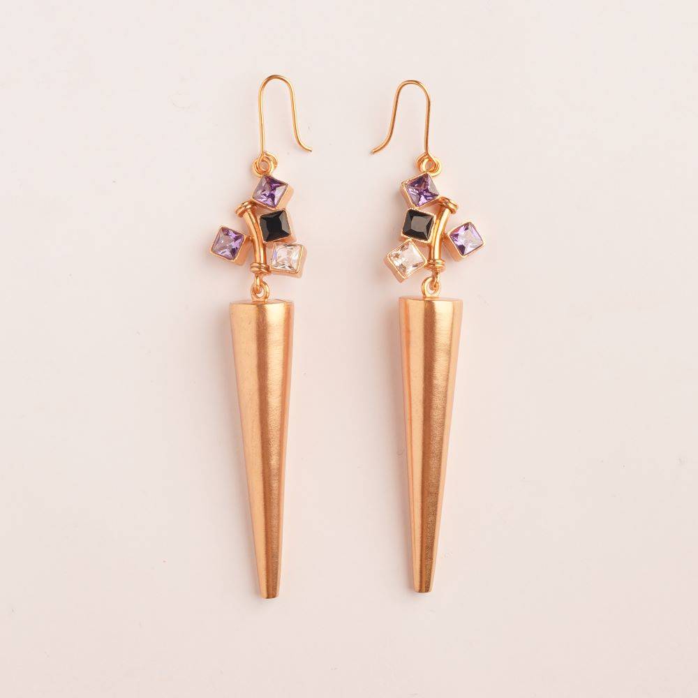 Twilight Sabre Gold Plated Spike Earrings : S8745