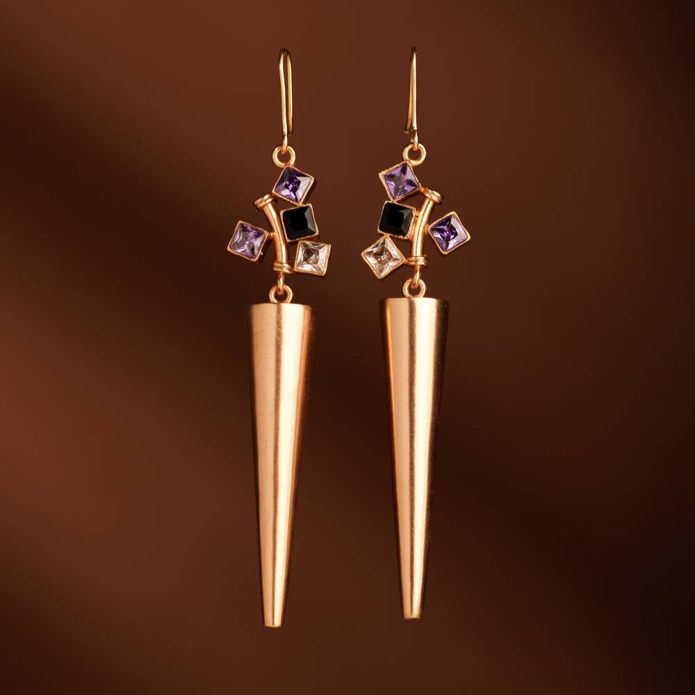 Twilight Sabre Gold Plated Spike Earrings : S8745