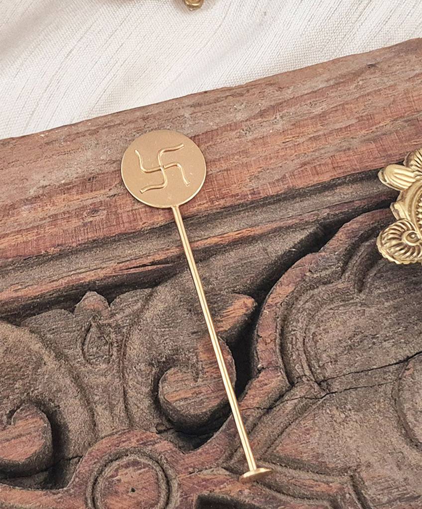 22K Gold Plated Swastik Tilak Stick : S9209