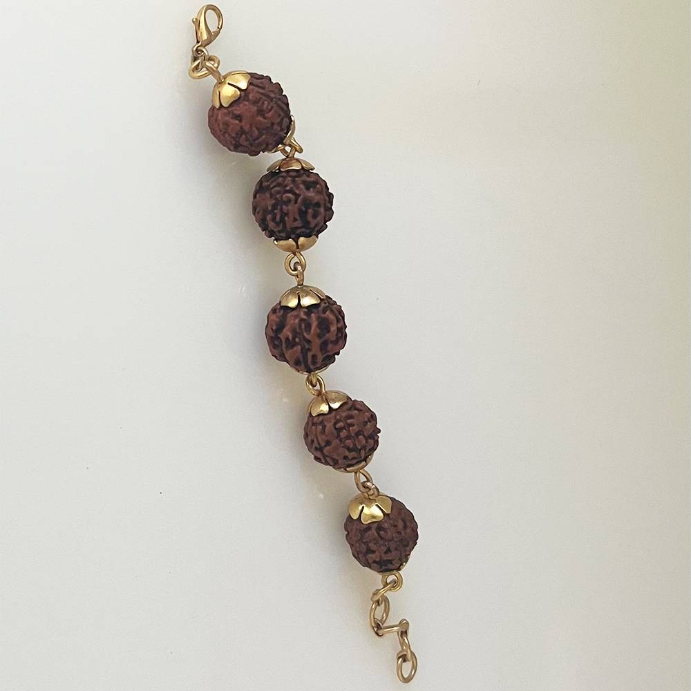 Gold Rudraksha Mala Beads Bracelet : S9277