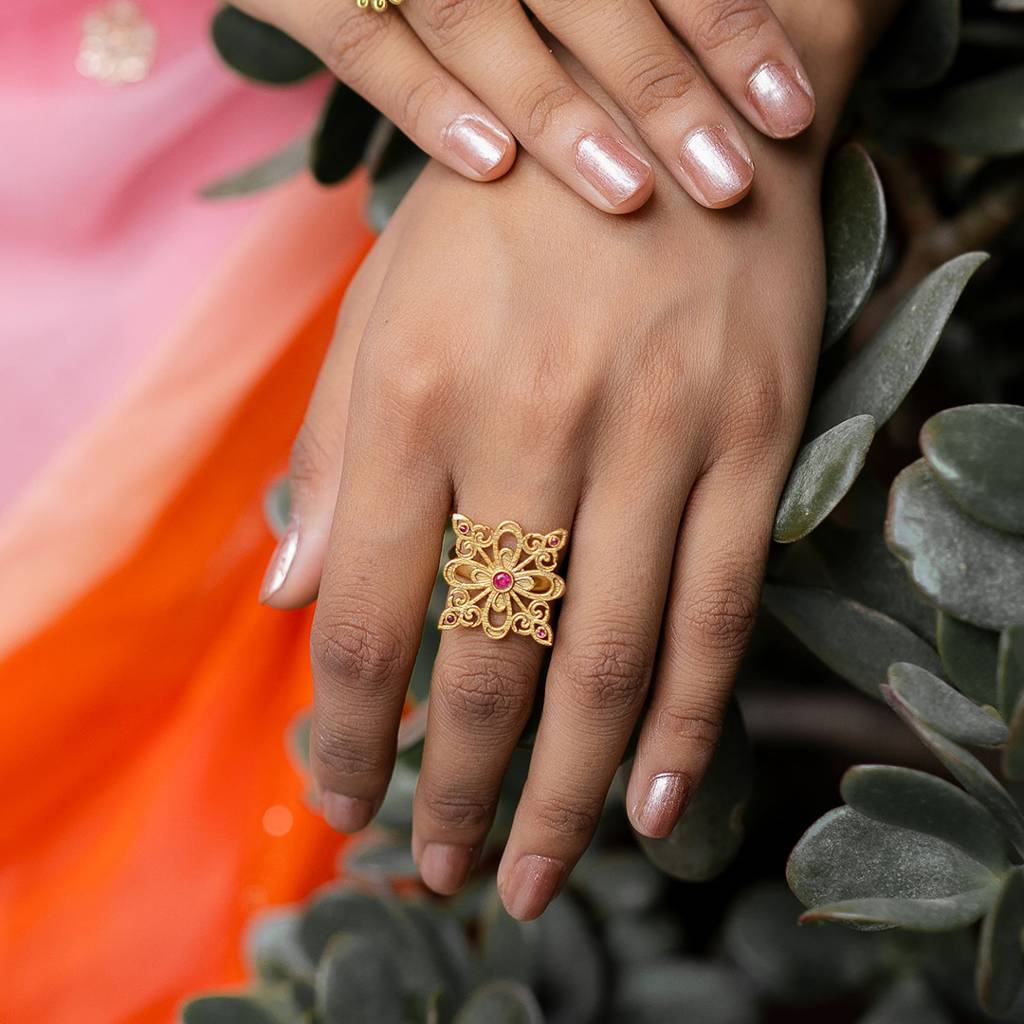 Malti Gold Ring : SAD285_R