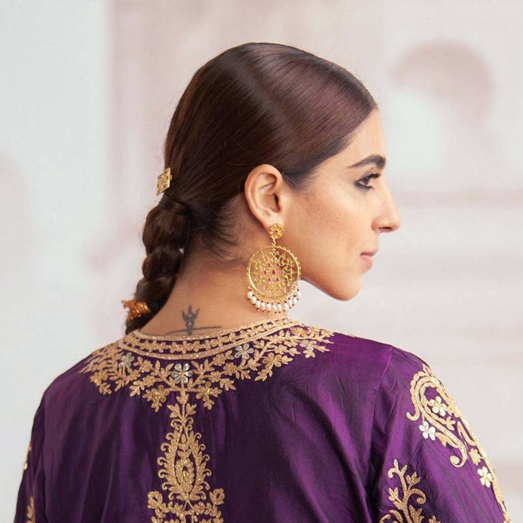 Shaheer Gold Dangler Earrings : SAD46_E