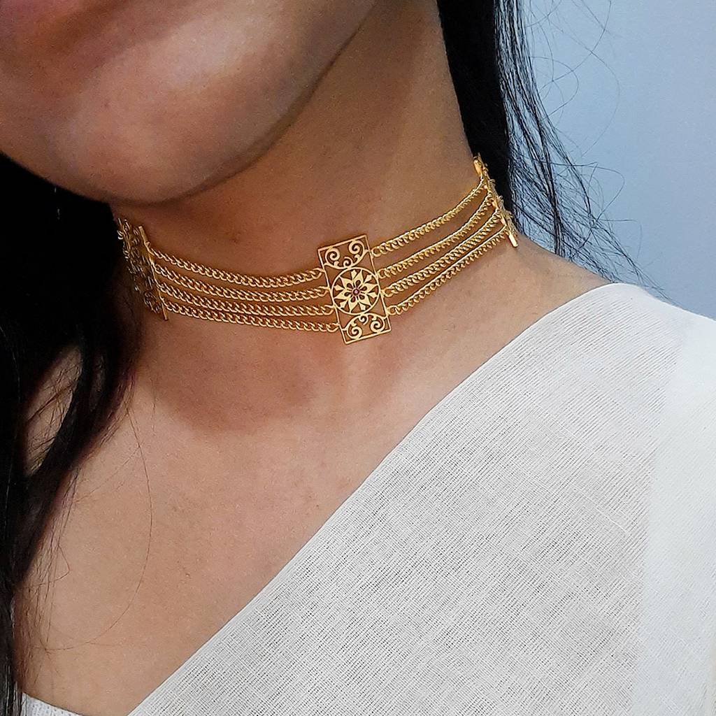 Tanika Gold Choker : SAD52_N