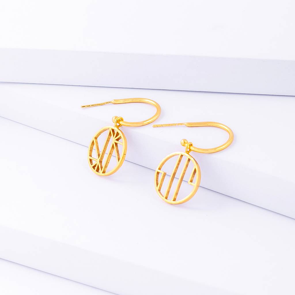 Angular Gold Hoops : SAD61_E