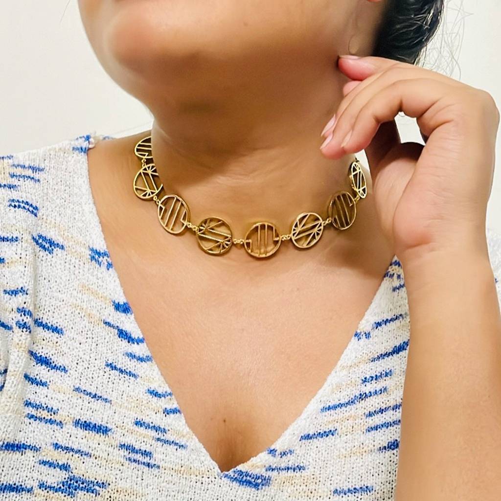 Angular Gold Choker : SAD63_N