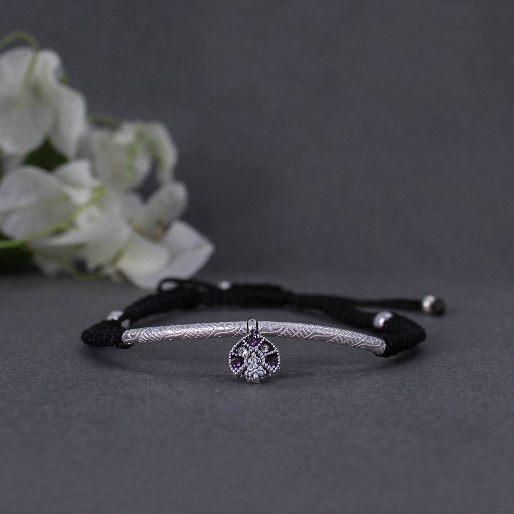 Adjustable 925 Silver Anklet With Sapphire Accents : SANK002