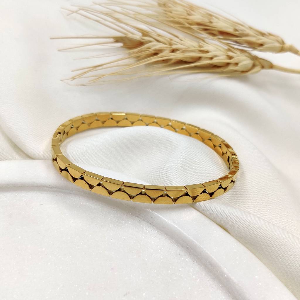 Gold Plated Stainless Steel Lizzie Bracelet : (S)B-C-9-0