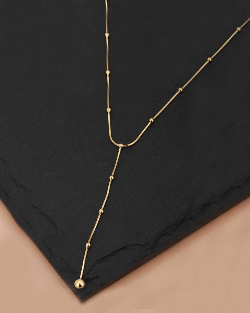 Gold-Plated Lariat Necklace : SB1003N
