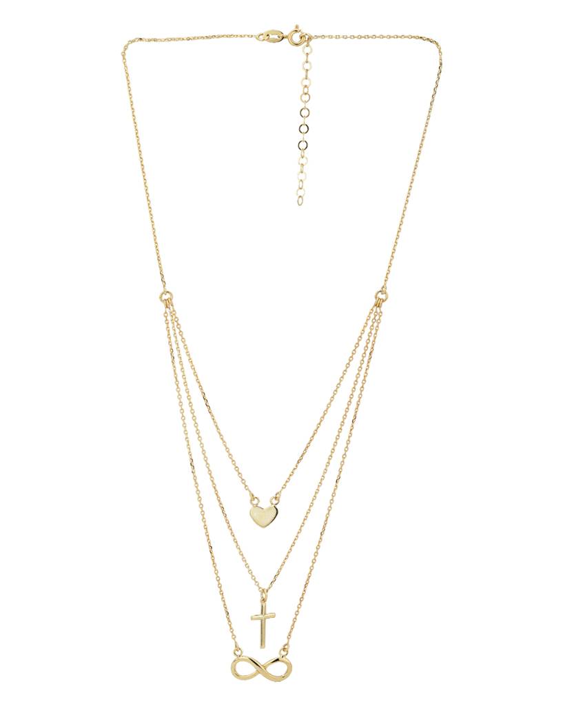 Carlton London Gold-Plated Layered Necklace : SB118928N
