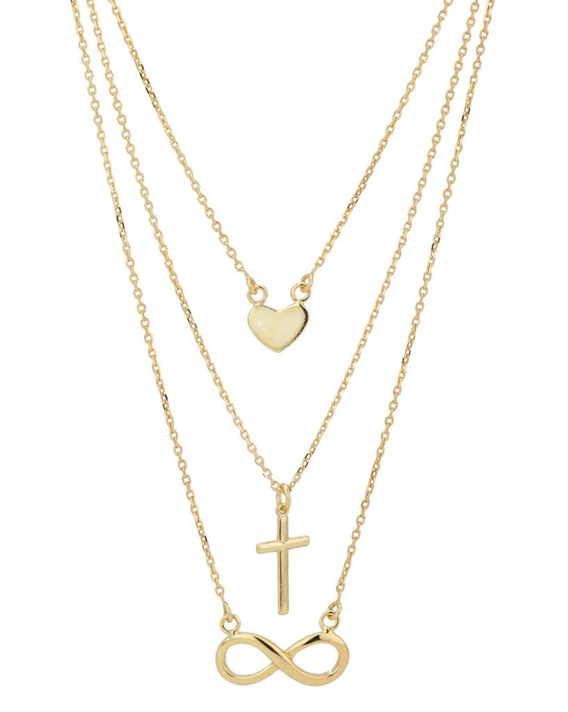 Carlton London Gold-Plated Layered Necklace : SB118928N