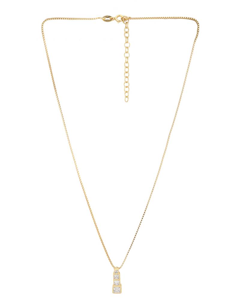 Carlton London Gold-Plated Cz-Studded Necklace : SB121763N