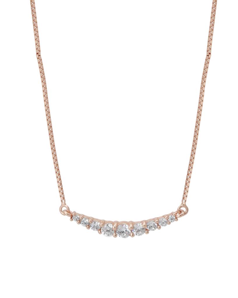 Carlton London Rose Gold-Plated Cz-Studded Necklace : SB121769N