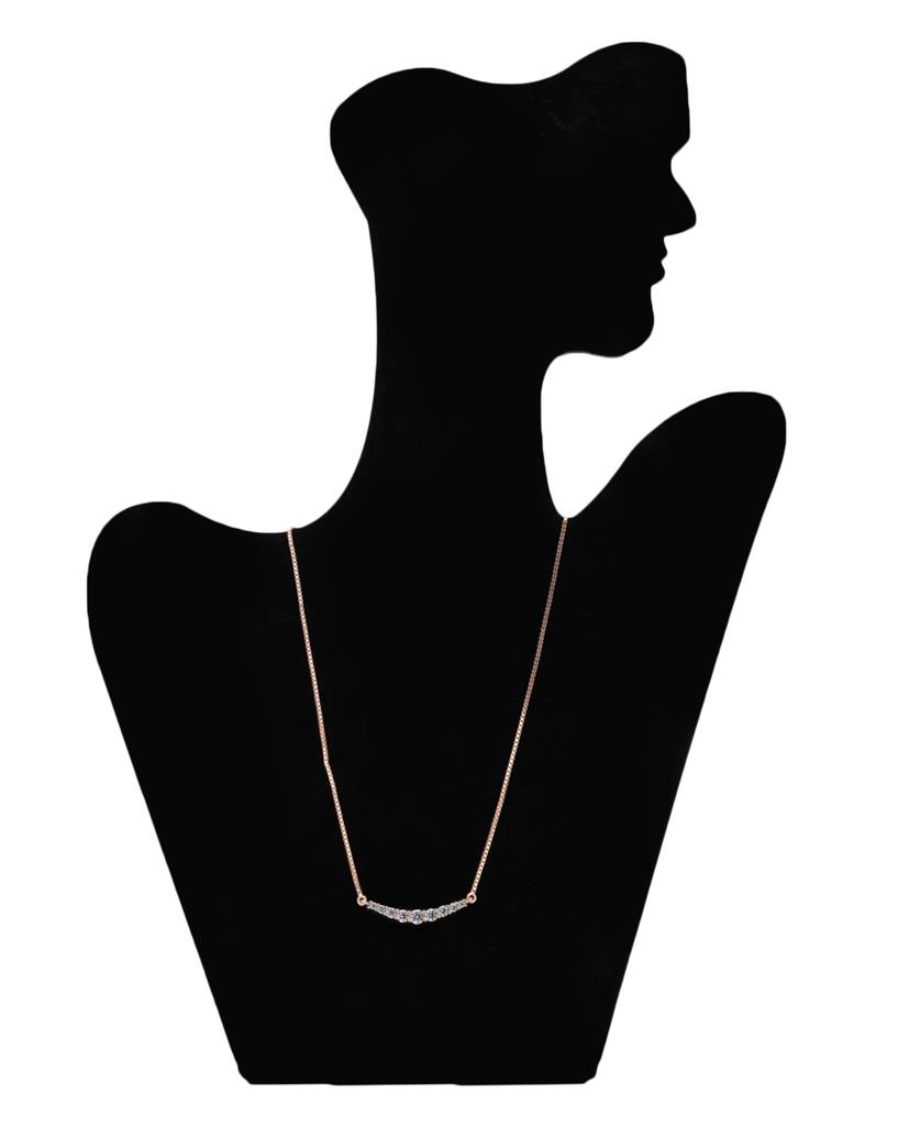 Carlton London Rose Gold-Plated Cz-Studded Necklace : SB121769N
