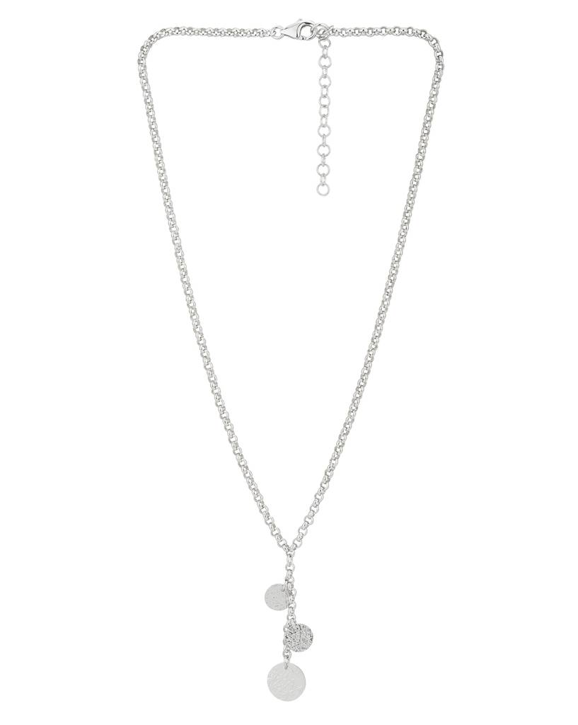 Carlton London Silver-Toned Rhodium-Plated Necklace : SB1304N