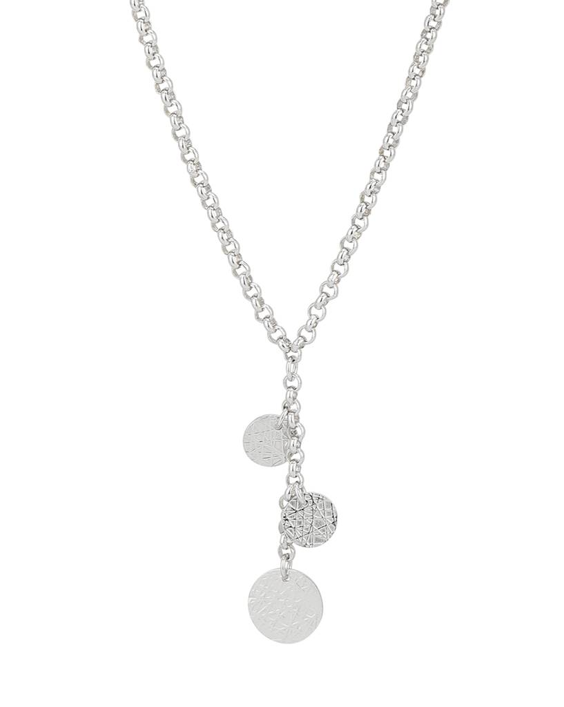 Carlton London Silver-Toned Rhodium-Plated Necklace : SB1304N