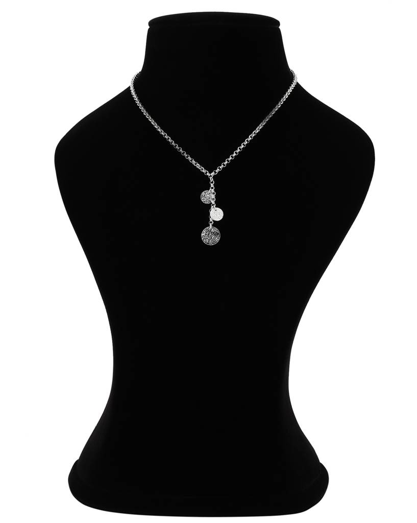 Carlton London Silver-Toned Rhodium-Plated Necklace : SB1304N