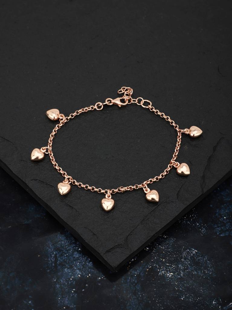 Carlton London Rose Gold-Plated Charm Bracelet : SB1486B-B