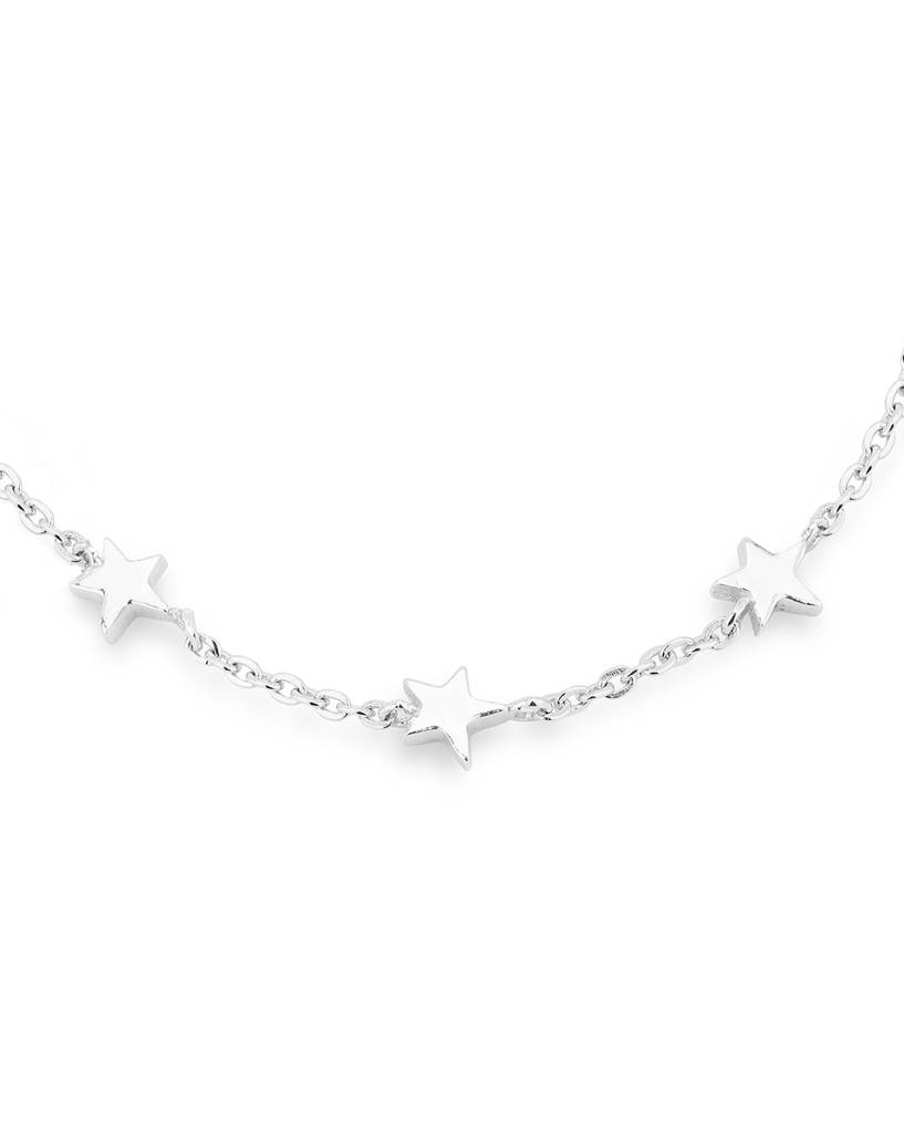 Carlton London Silver-Toned Rhodium-Plated Star Shaped Bracelet : SB1502B