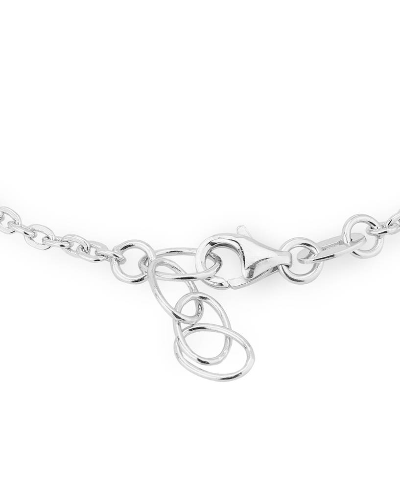 Carlton London Silver-Toned Rhodium-Plated Star Shaped Bracelet : SB1502B