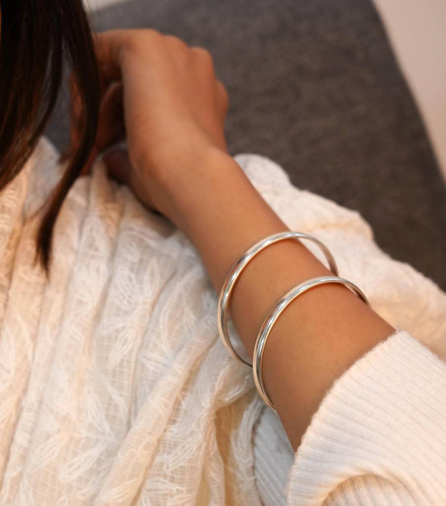 925 Sterling Silver Adya Fine Everyday Bangle : SK1020
