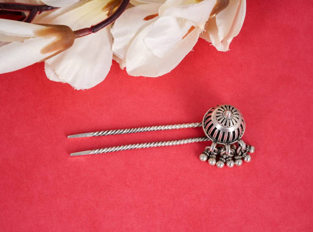 Mizoya Carved Embossed Ghughri Drop Juda Pin : SJ012