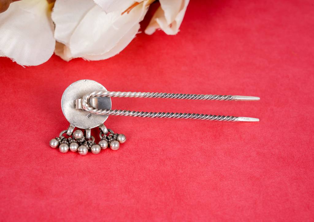 Mizoya Carved Embossed Ghughri Drop Juda Pin : SJ012