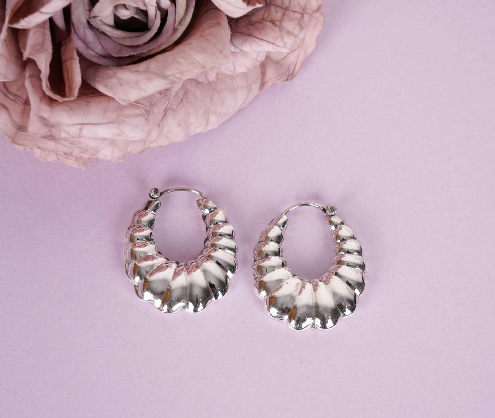 925 Sterling Silver Fine Graded Hoops : SE1643