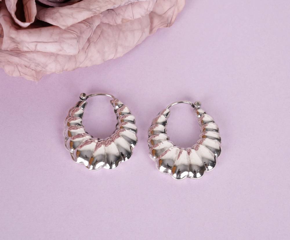 925 Sterling Silver Fine Graded Hoops : SE1643