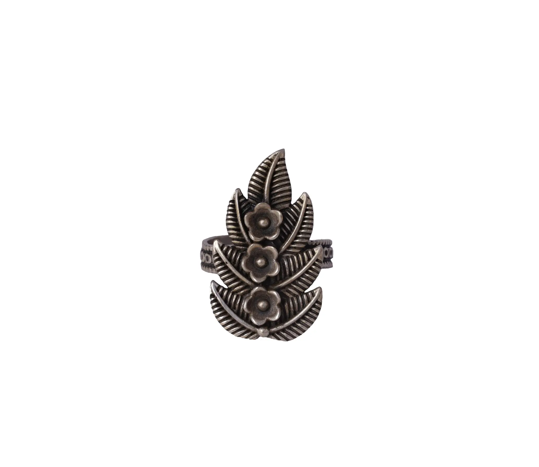 925 Sterling Silver Intricate Leaf Ring | 925 Sterling Silver Intricate ...