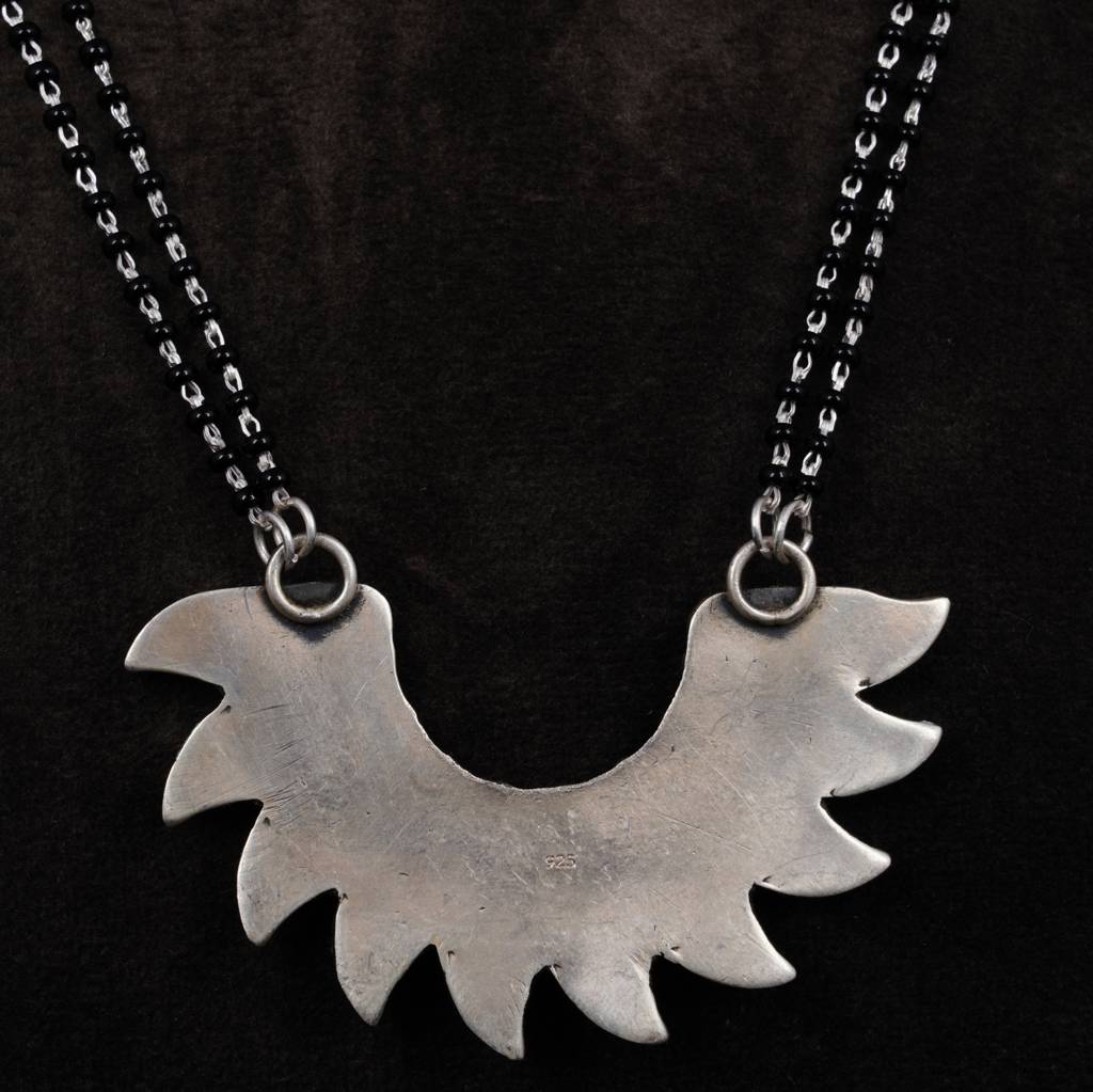 925 Sterling Silver Moh Carry Motifs Embossed Mangalsutra : SN1069