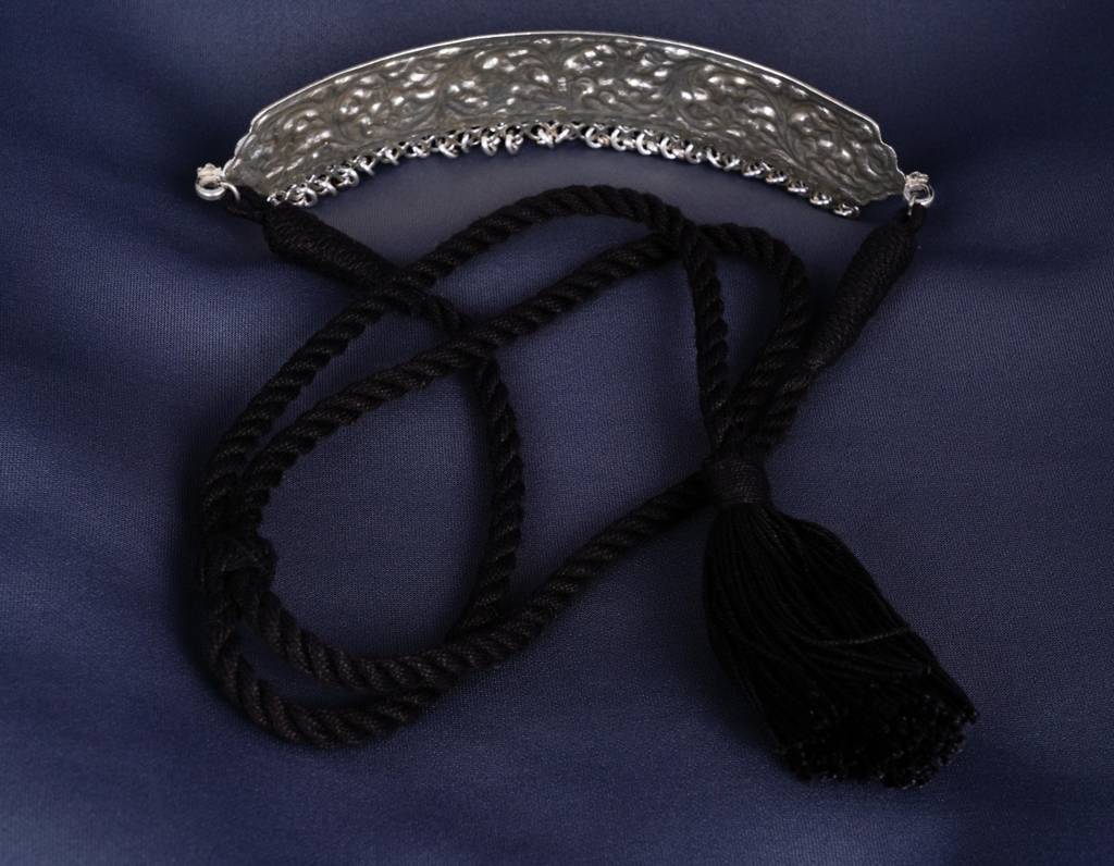 925 Sterling Silver Adya Intricate Flora Chitai Versatile Choker : SN1113