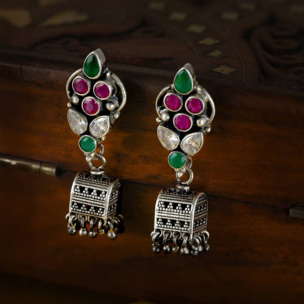 Multi-Stone Silver Earrings : SEER24