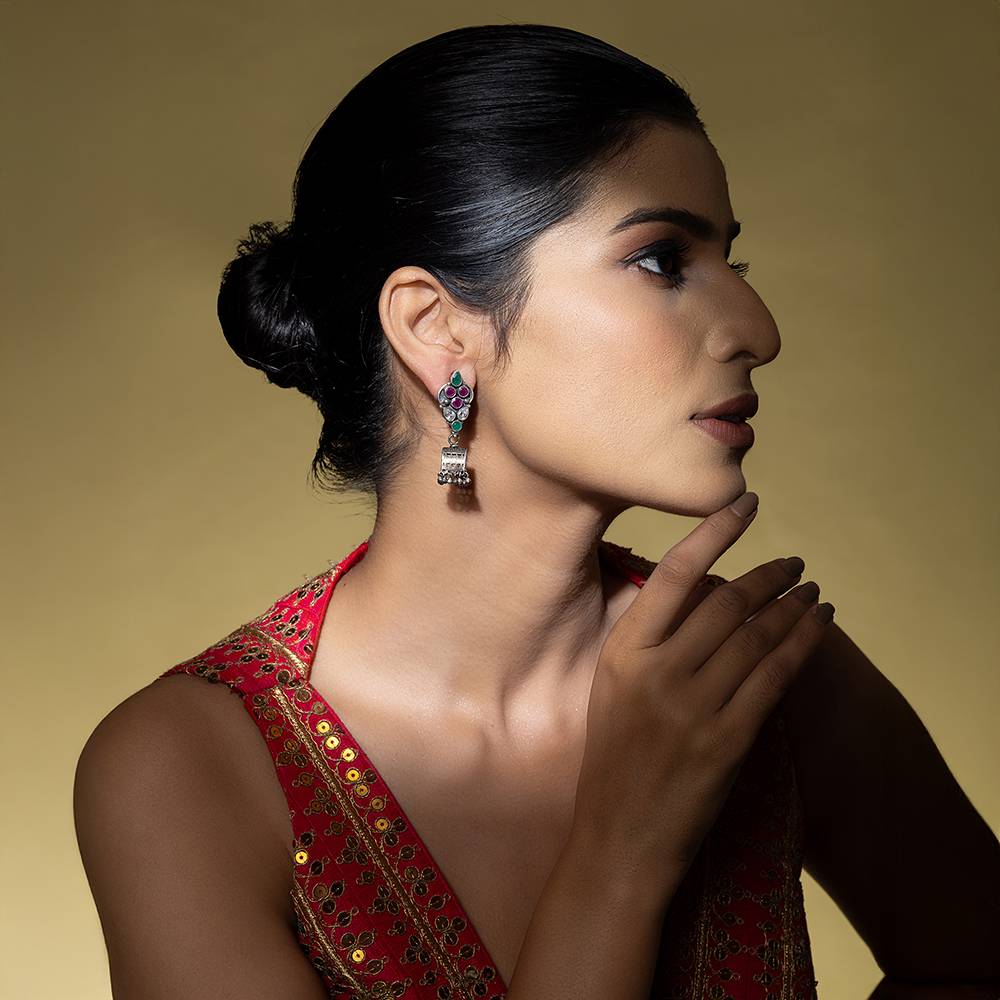 Multi-Stone Silver Earrings : SEER24