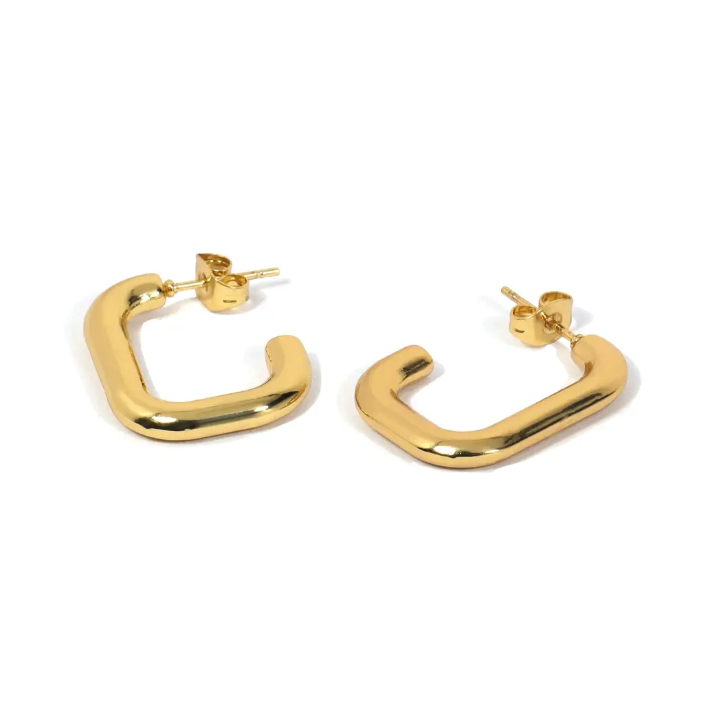 Minimal Rectangle Hoop Earrings : SEG005