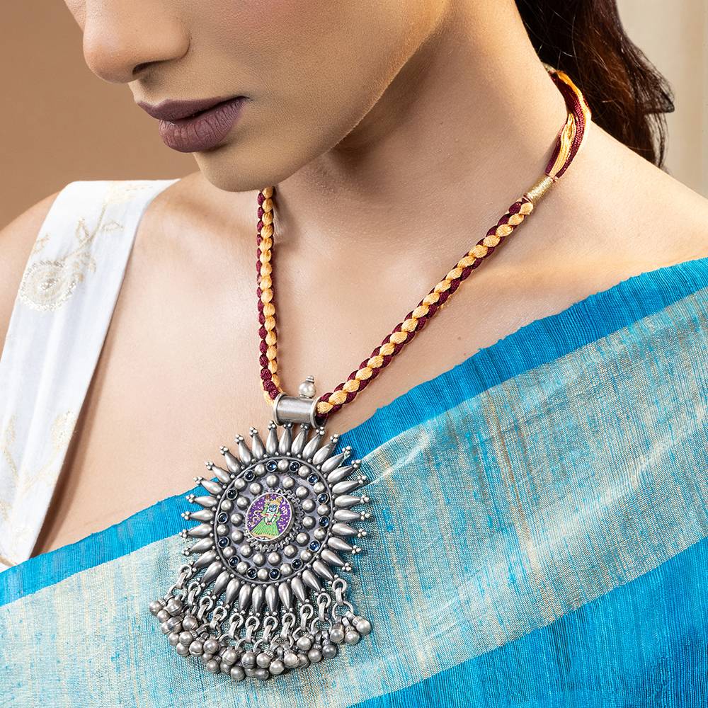 Oxidised Silver Ghungroo Necklace Oxidised Silver Silver