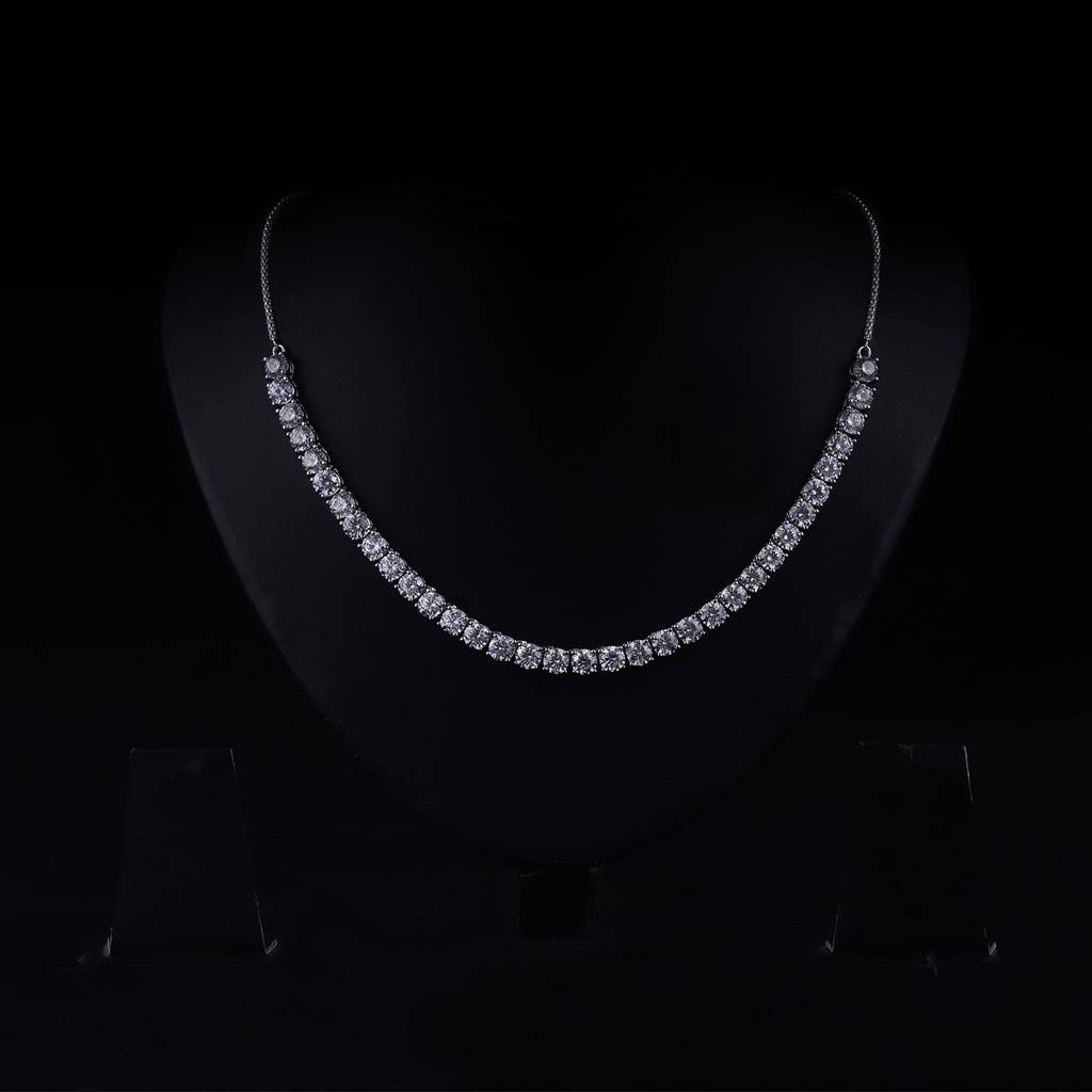 Silver Zircon Solitaire Necklace : PD0287