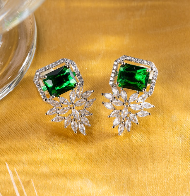 Square Marquis American Diamond Earring