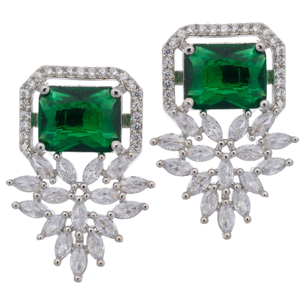 Square Marquis American Diamond Earring