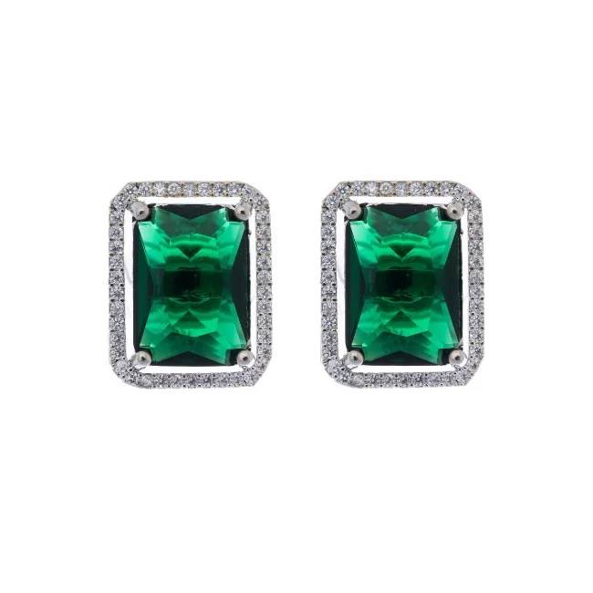 Rectangle American Diamond Stud Earring