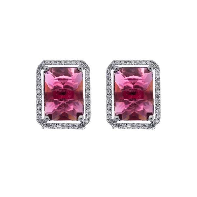 Rectangle American Diamond Stud Earring
