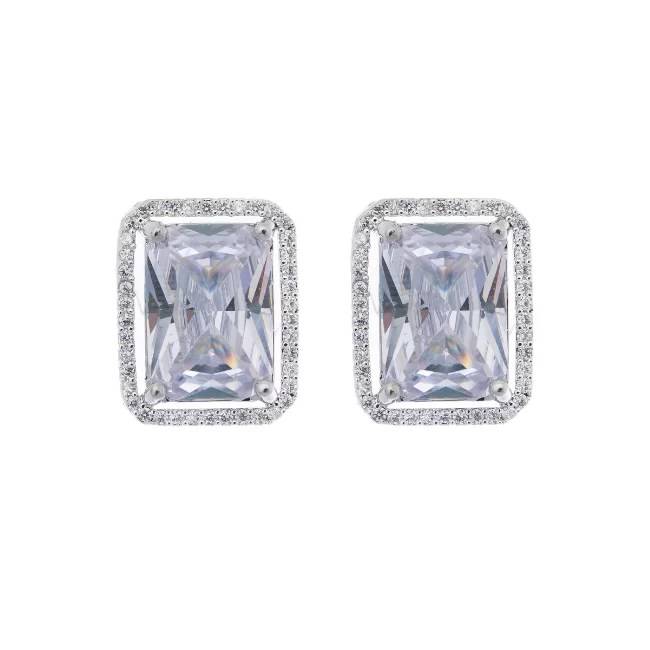 Rectangle American Diamond Stud Earring