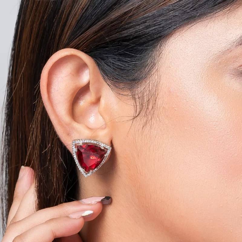 Triangle American Diamond Stud Earring