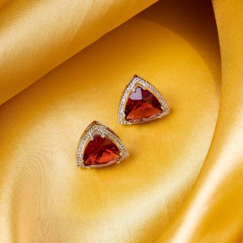 Triangle American Diamond Stud Earring
