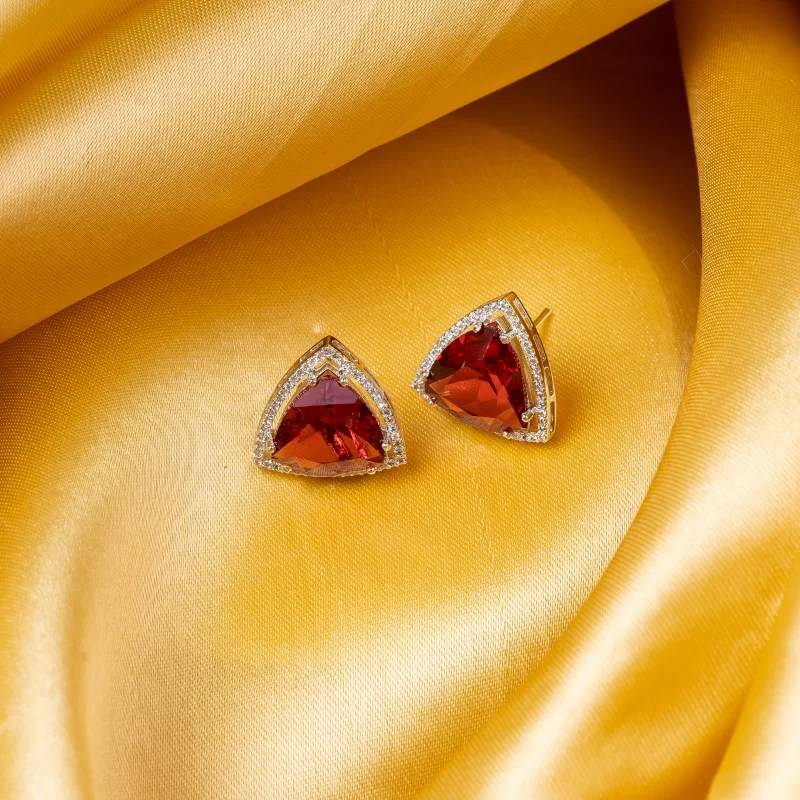 Triangle American Diamond Stud Earring