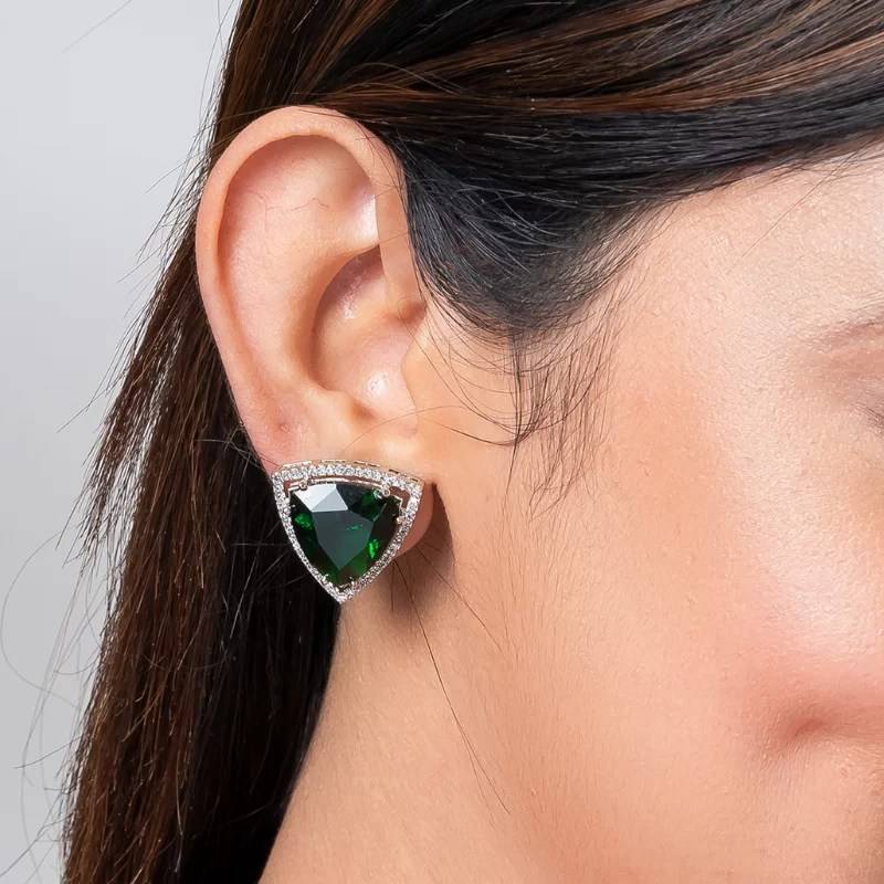 Triangle American Diamond Stud Earring